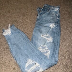 American Eagle Outfitters Blue Boyfriend Jeans Distressed